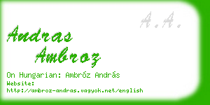 andras ambroz business card